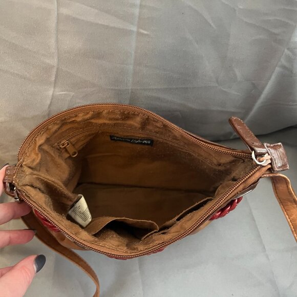 Brown Vegan Leather Crossbody with Braid Detail - Picture 7 of 9